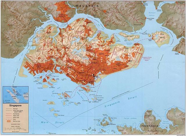 新加坡立体地形图